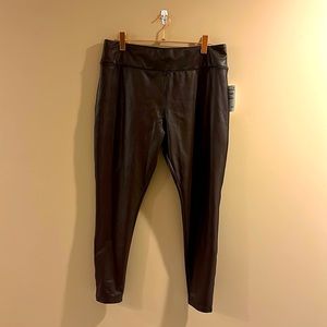 XL Faux Leather Leggings (Brown)